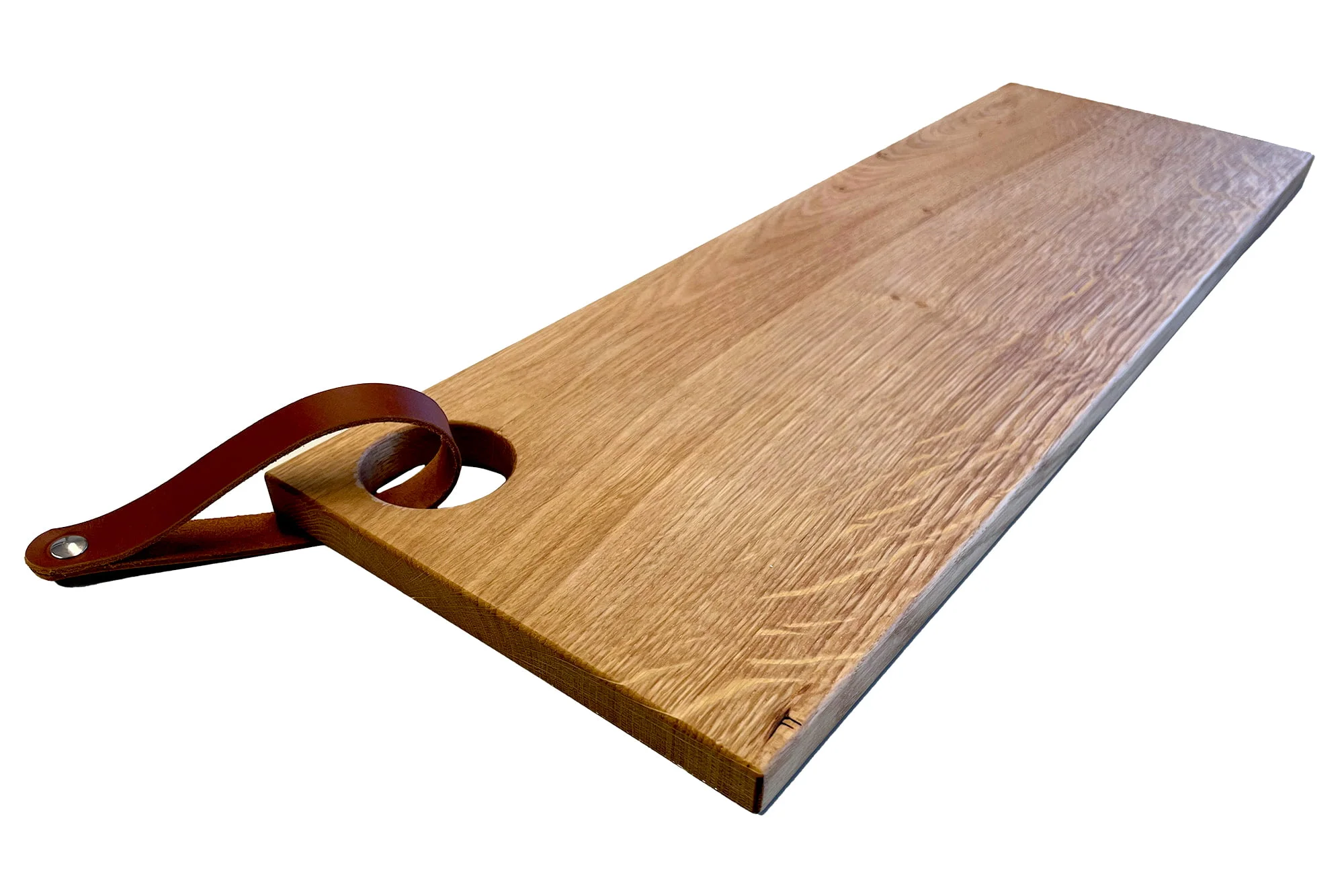 Borrelplank met leren band