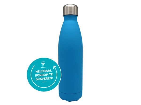 Blauwe fles graveren