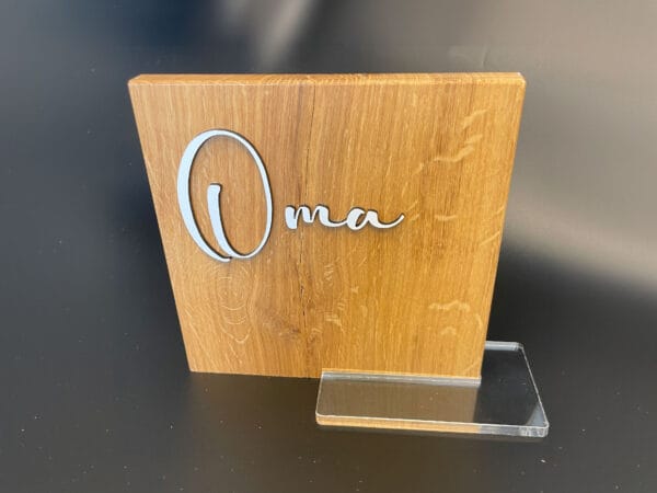 Naambord oma met staander