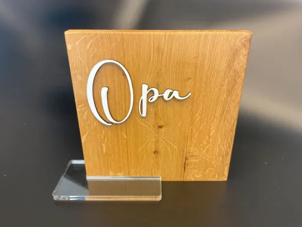 Naambord opa met staander