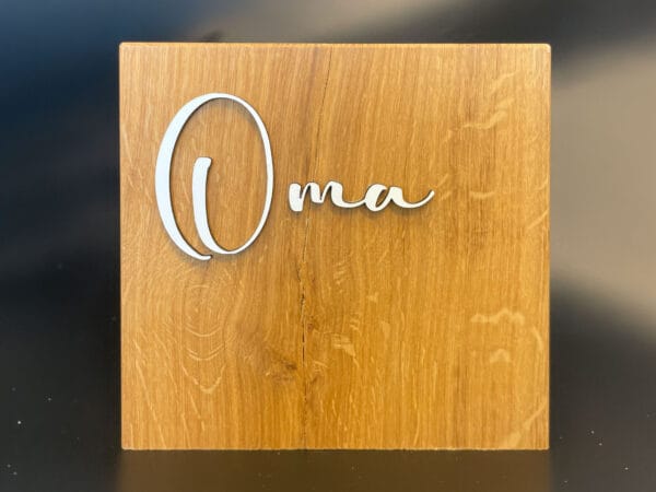 Oma naambord zonder stander