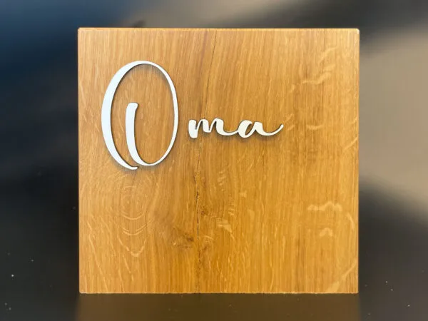 Oma naambord zonder stander