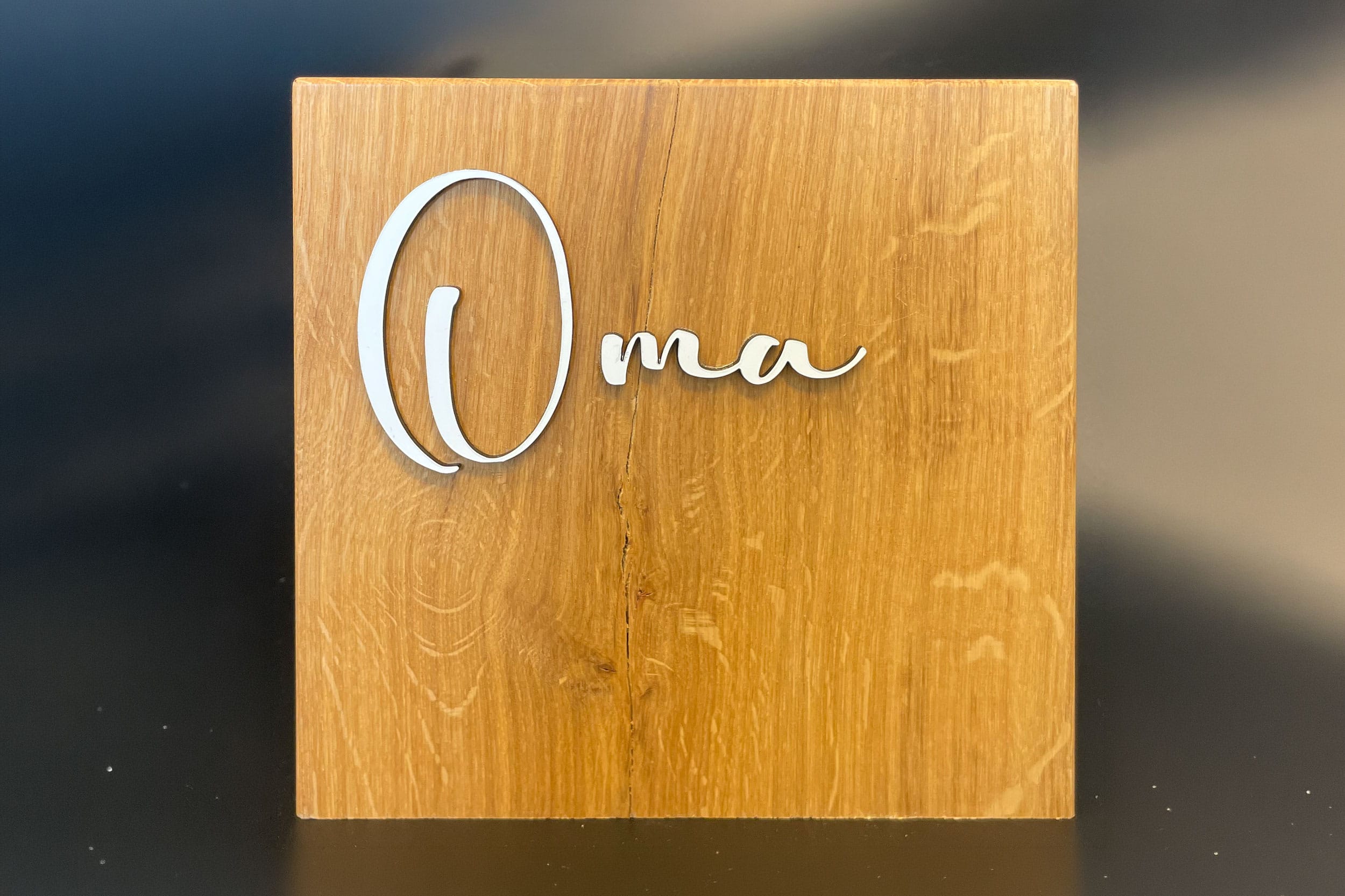 Oma naambord zonder stander