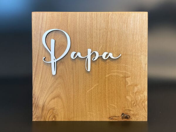 Papa naambord zonder stander